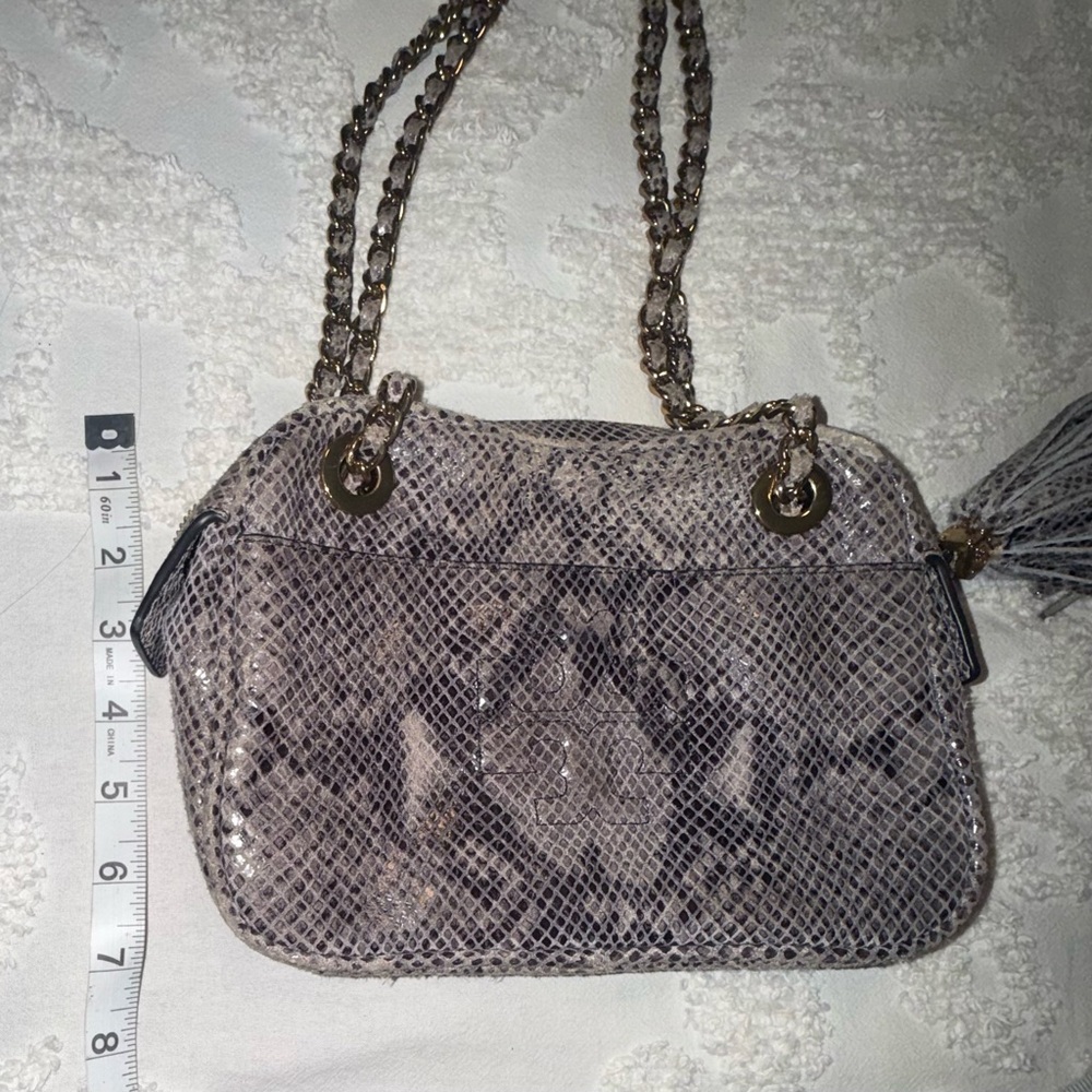 Tory Burch Gray Snakeskin Shoulder Bag - Picture 12 of 12